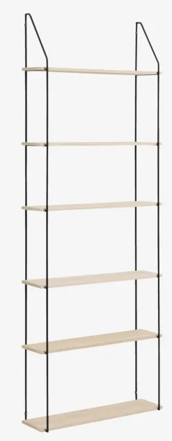 HEJLSMINDE Hylder|Hylder|Væghylde 6 hylder sort/natur