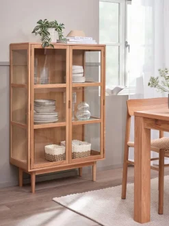 VESTERBY Skænke Og Vitrineskabe|Skænke Og Vitrineskabe|Vitrine lav 2 låger natur Eg