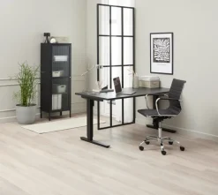 HOPTRUP Skænke Og Vitrineskabe|Skænke Og Vitrineskabe|Vitrineskab 1 låge stål Sort