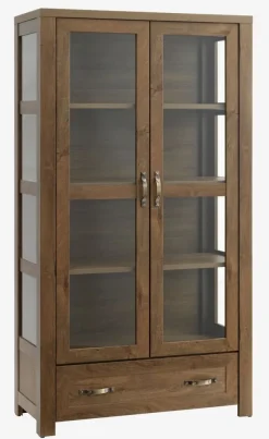 JUNGEN Skænke Og Vitrineskabe|Skænke Og Vitrineskabe|Vitrineskab 2 låger 1 skuffe vild eg farve