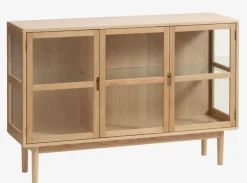 LANGELINIE Skænke Og Vitrineskabe|Skænke Og Vitrineskabe|Vitrineskab 3 låger eg