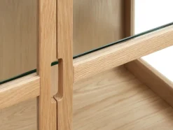 LANGELINIE Skænke Og Vitrineskabe|Skænke Og Vitrineskabe|Vitrineskab 3 låger eg