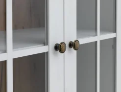 MARKSKEL Skænke Og Vitrineskabe|Skænke Og Vitrineskabe|Vitrineskab 2 låger /egefarve Hvid