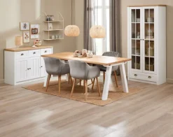 MARKSKEL Skænke Og Vitrineskabe|Skænke Og Vitrineskabe|Vitrineskab 2 låger /egefarve Hvid