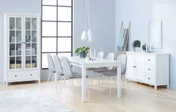 NORDBY Skænke Og Vitrineskabe|Skænke Og Vitrineskabe|Vitrineskab 2 låger 1 skuffe hvid