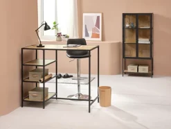 TRAPPEDAL Skænke Og Vitrineskabe|Skænke Og Vitrineskabe|Vitrineskab eg/sort